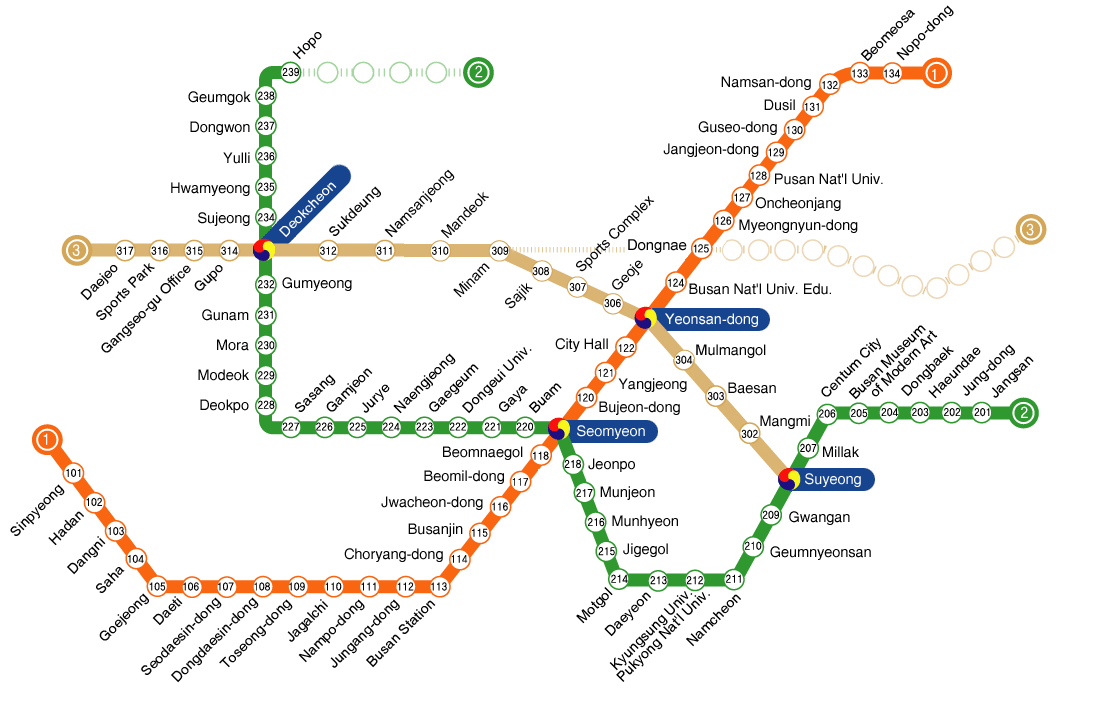 Metro map of Busan