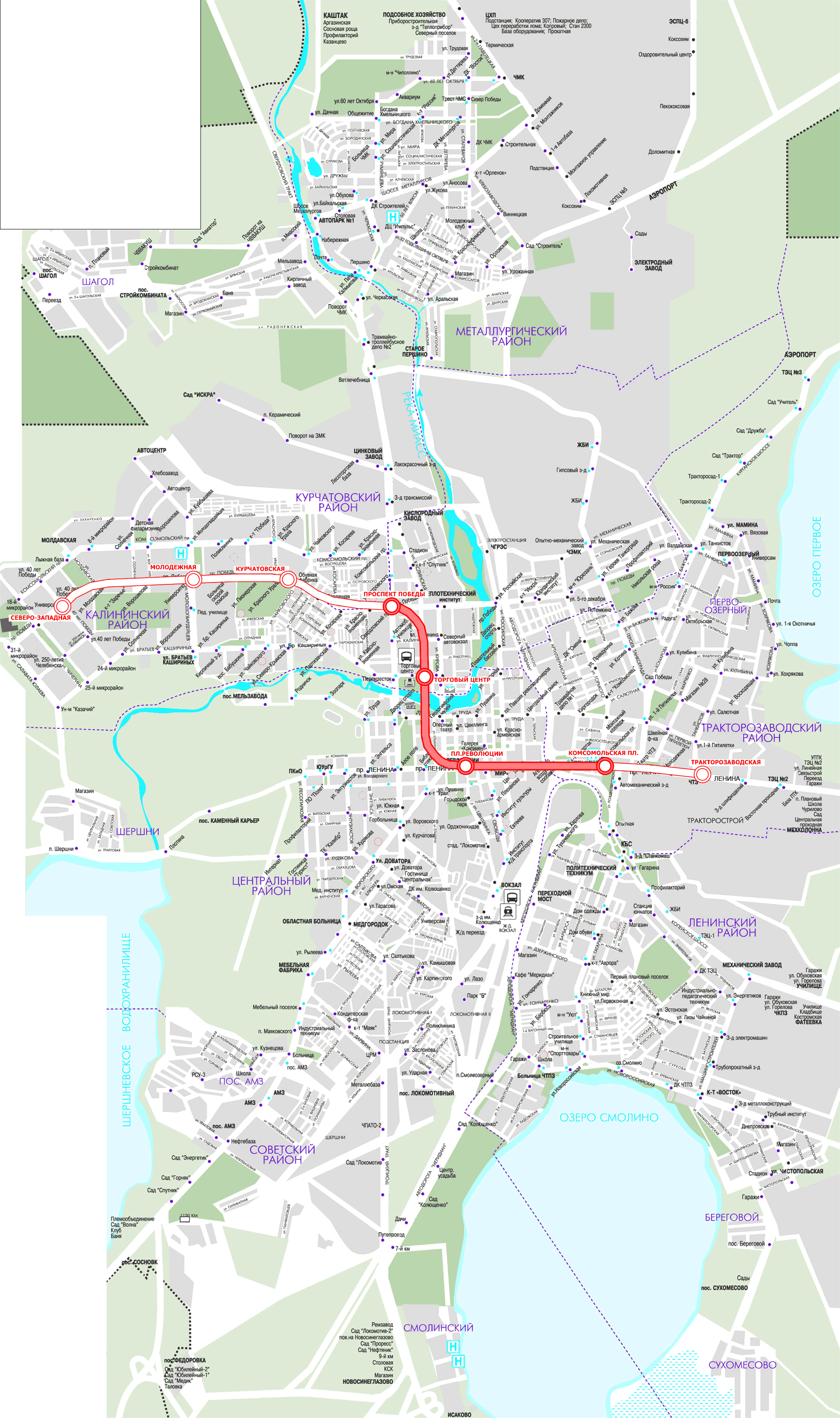 Metro map of Chelyabinsk