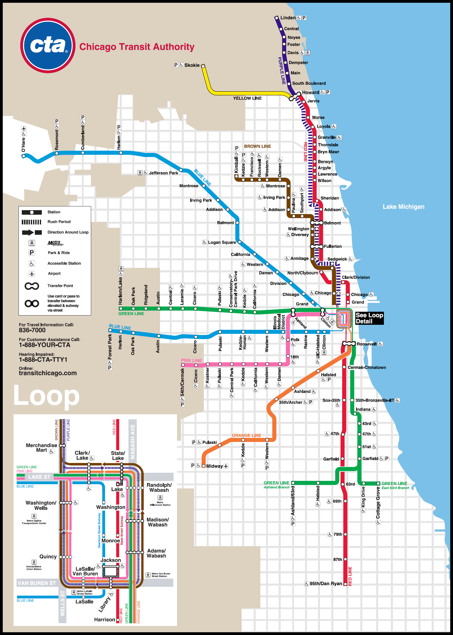 Metro map of Chicago