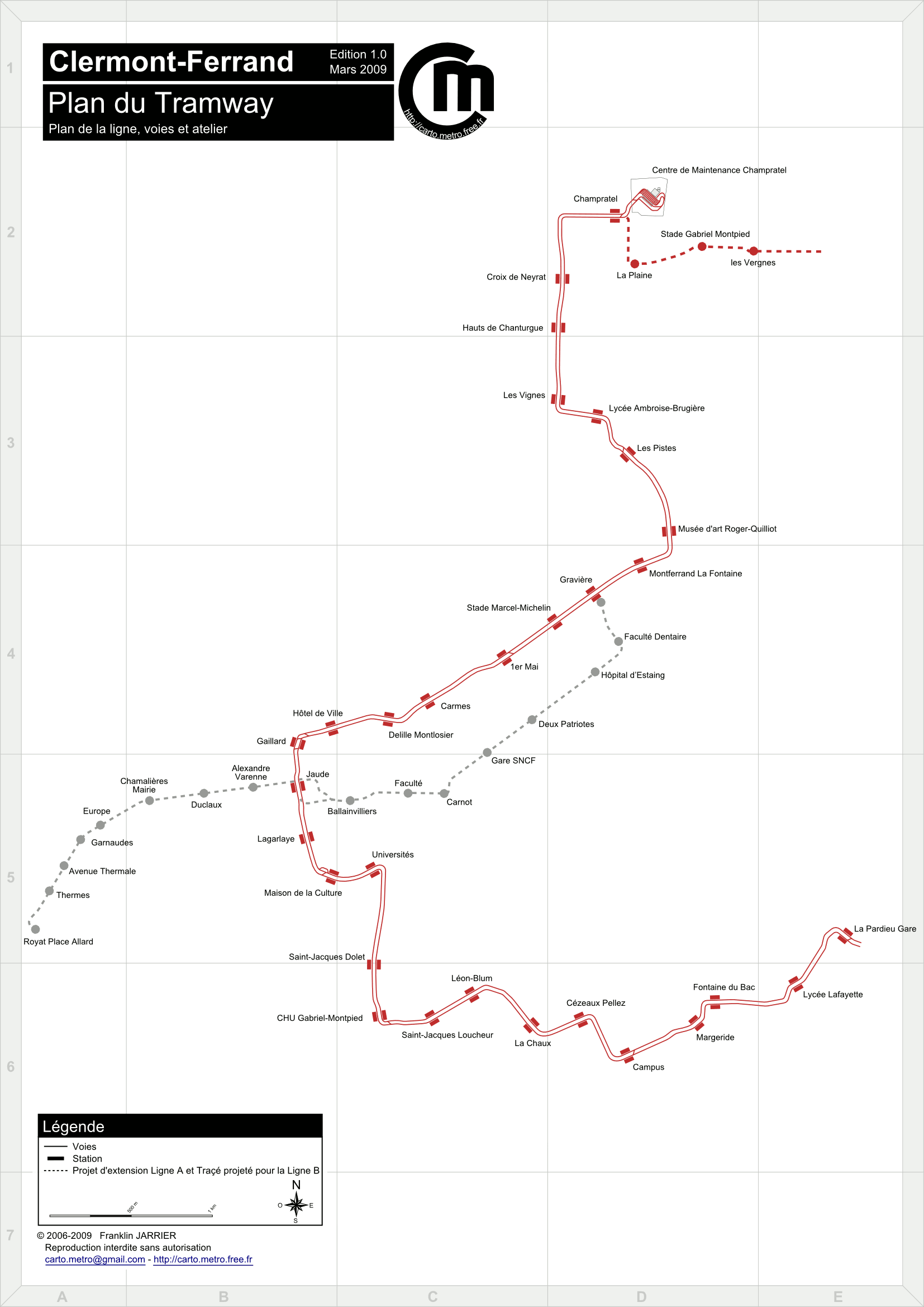 Metro map of Clermont Ferrand