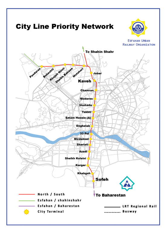 Metro map of Isfahan