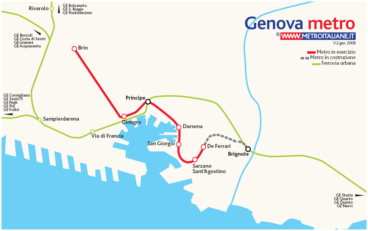 Metro map of Genoa