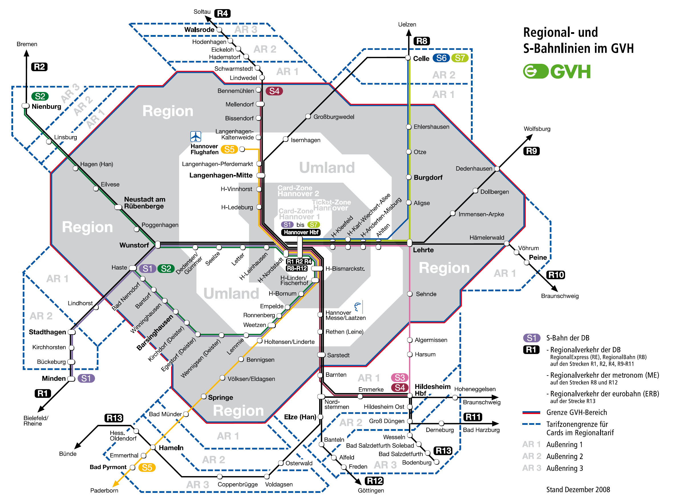 Metro map of Hannover