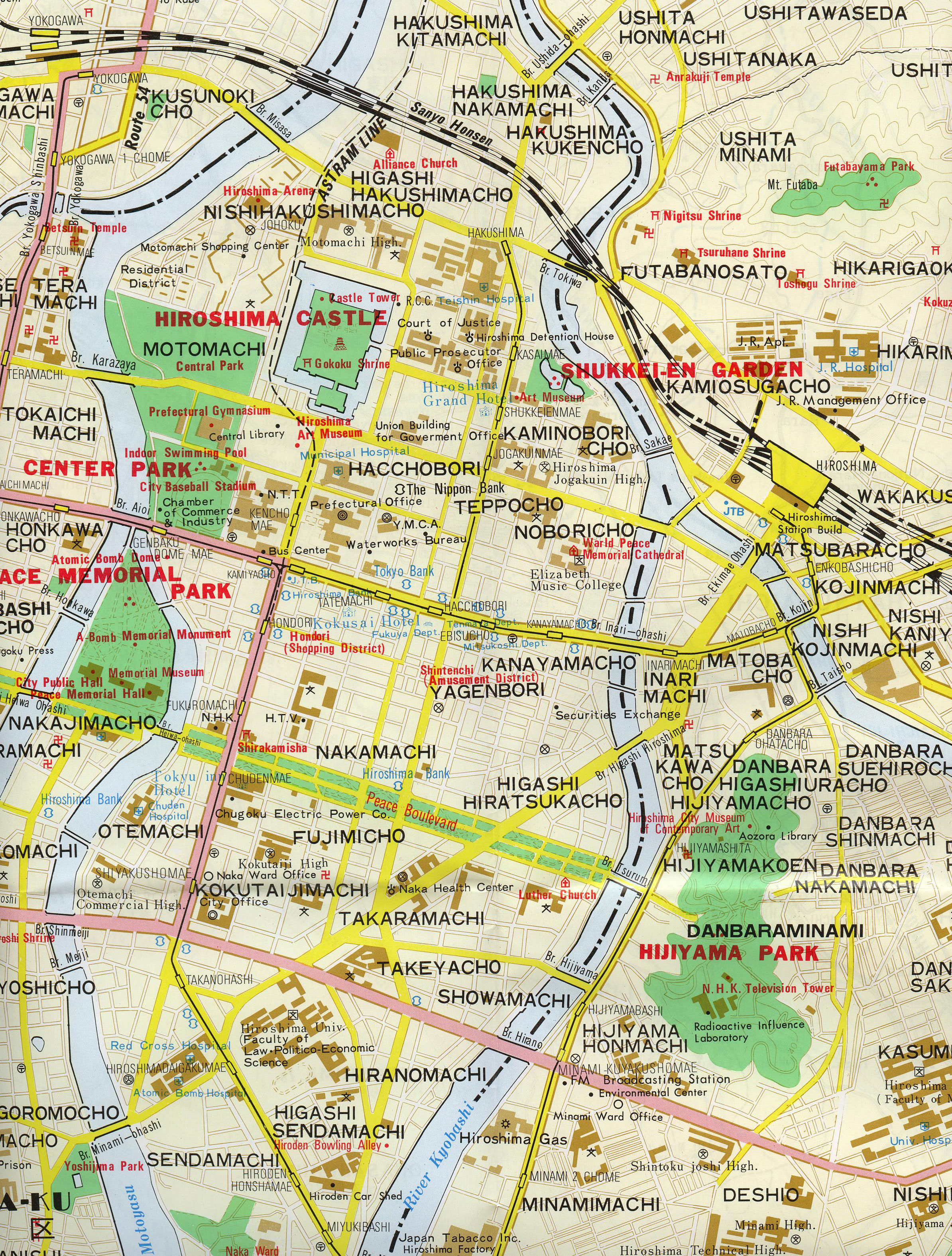 Metro map of Hiroshima