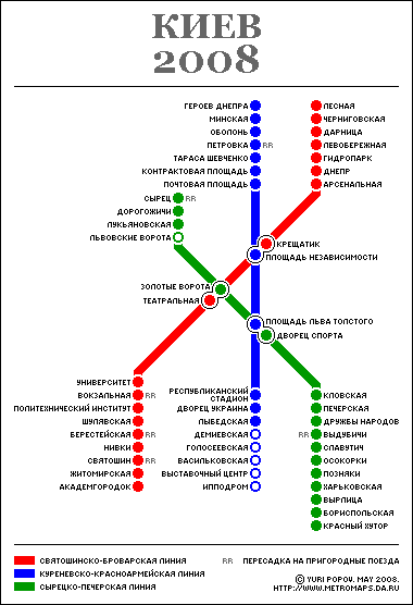 Metro map of Kiev