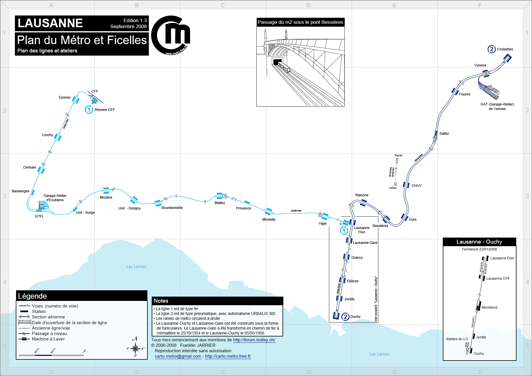 Metro map of Lausanne
