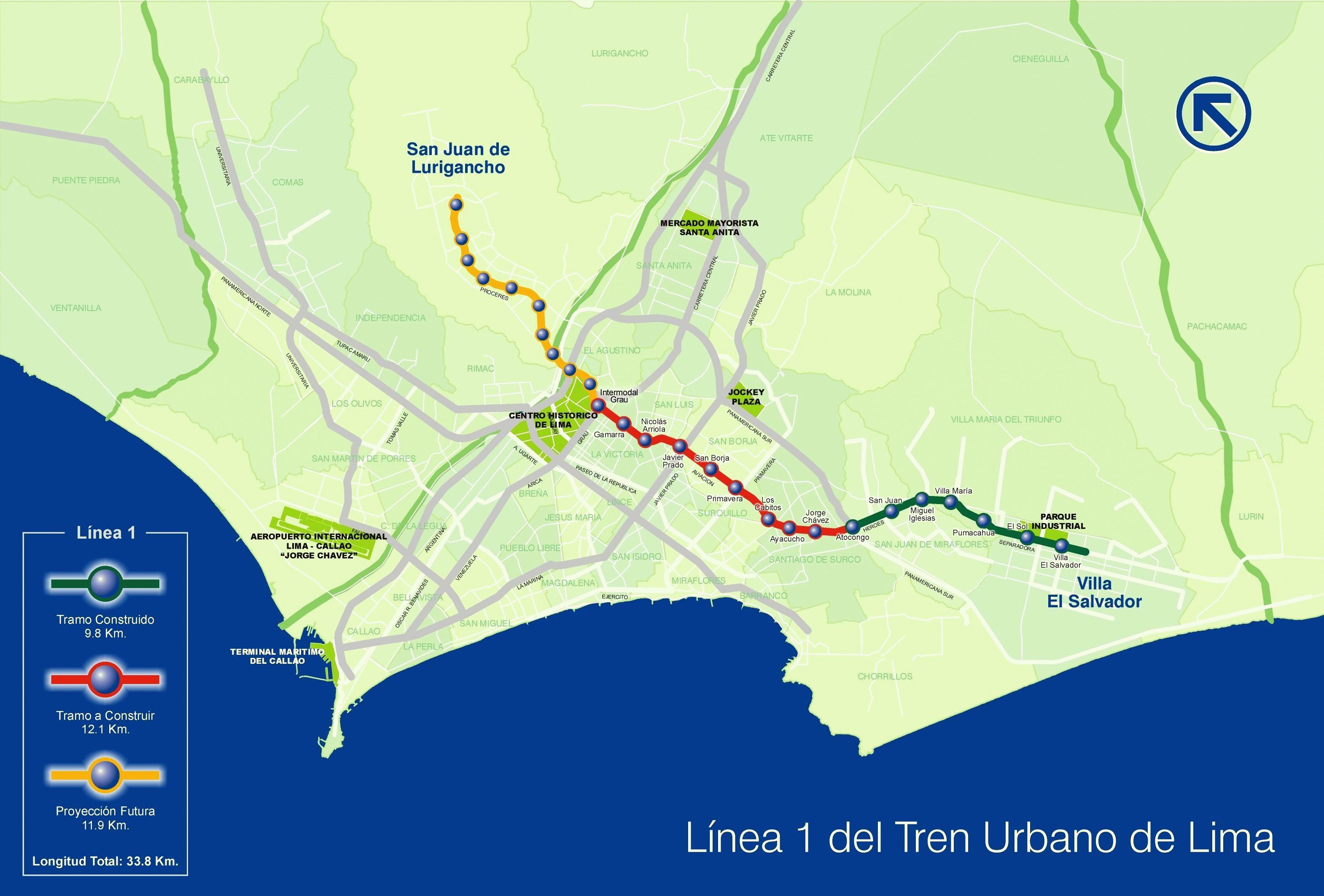 Metro map of Lima