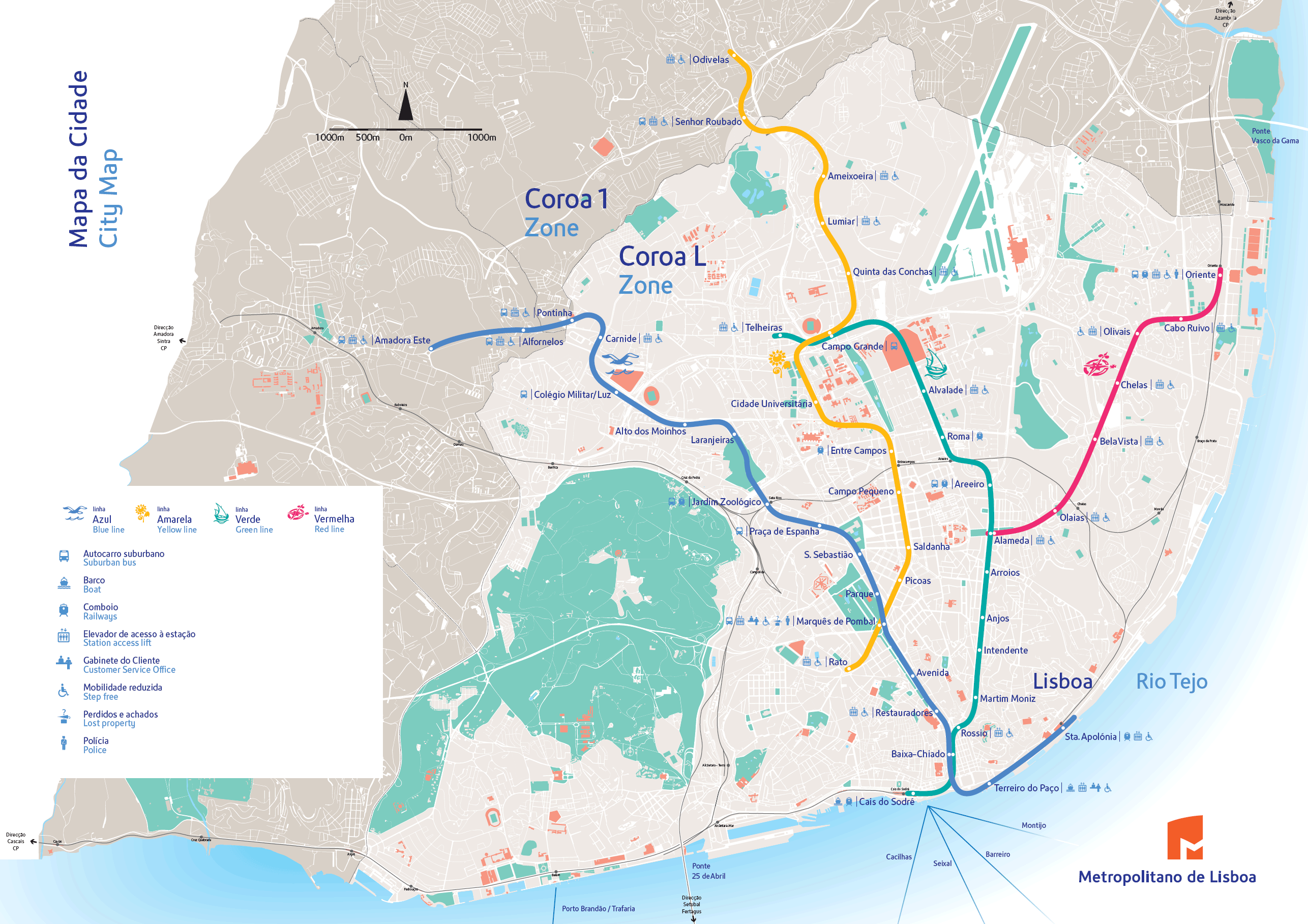 Metro map of Lisbon