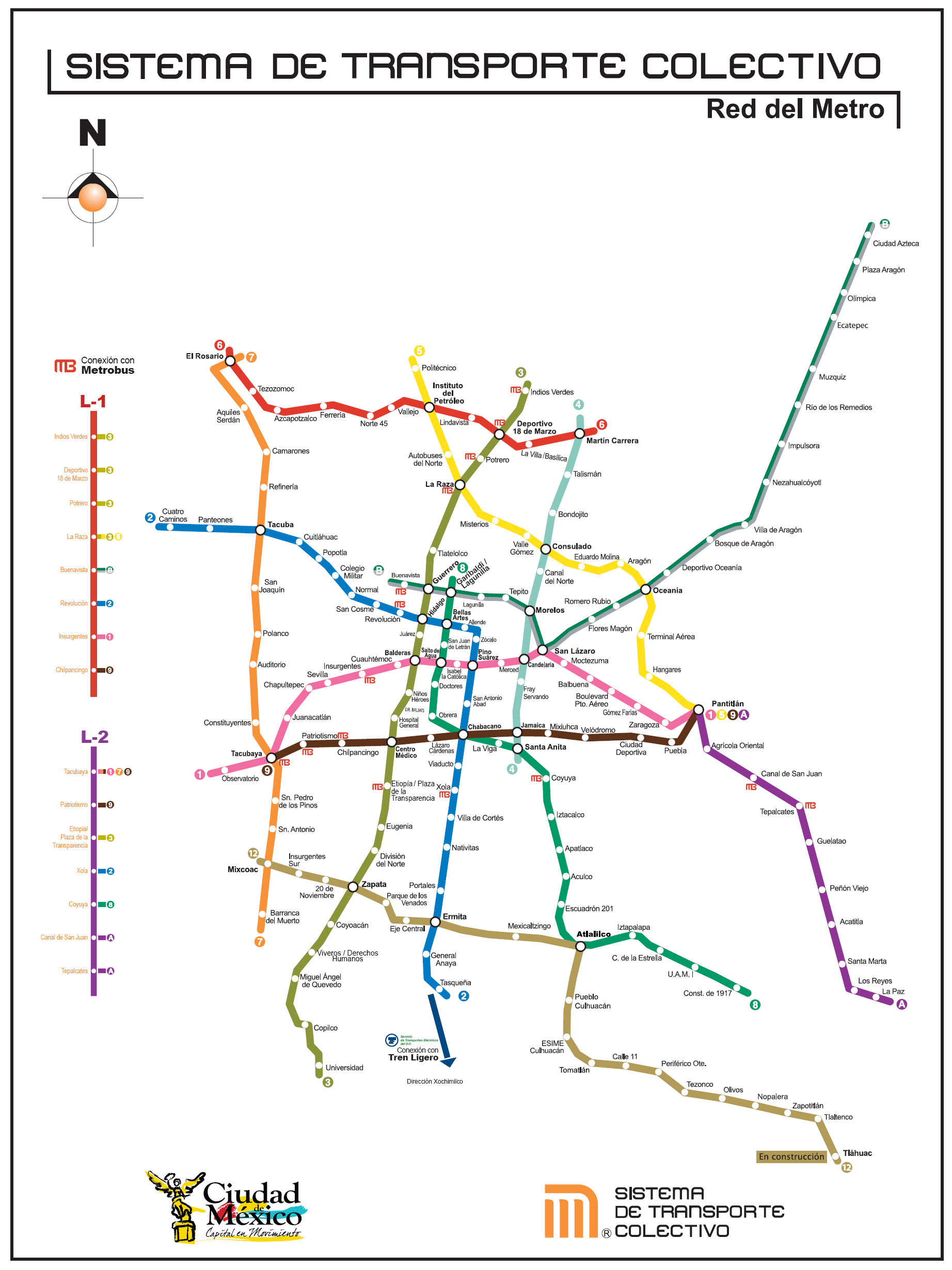 Metro map of Mexico