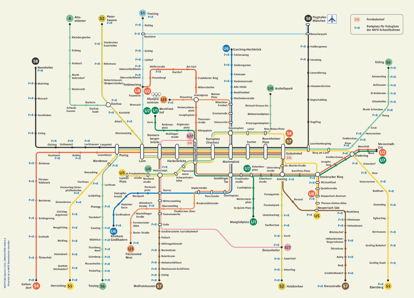 Metro map of Munich