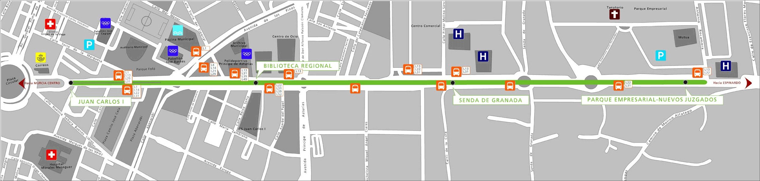 Metro map of Murcia