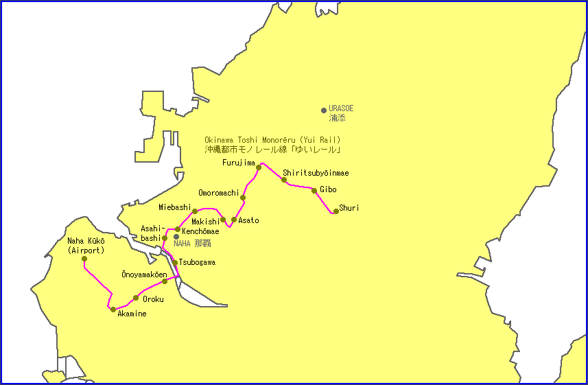 Metro map of Naha
