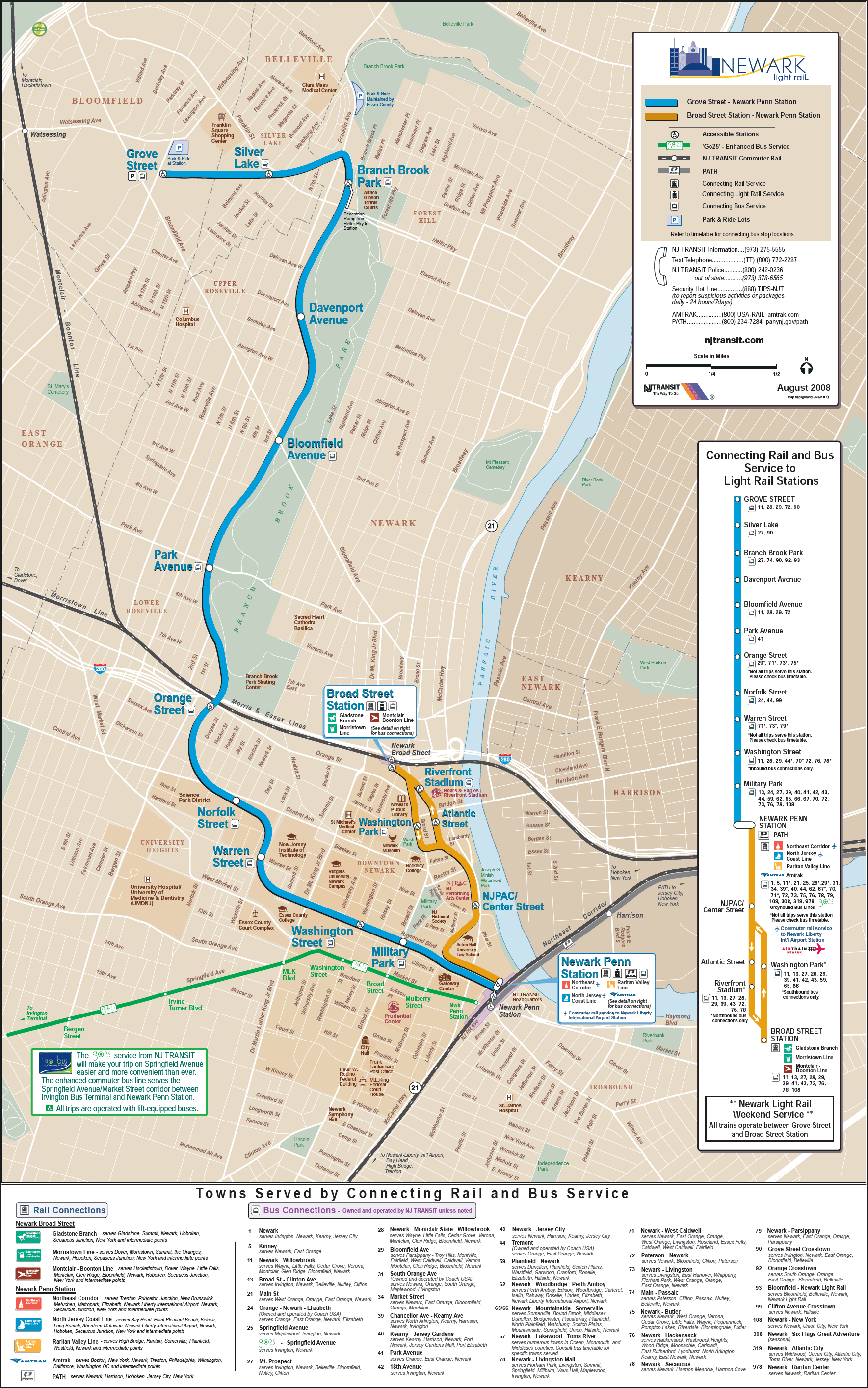 Metro map of Newark