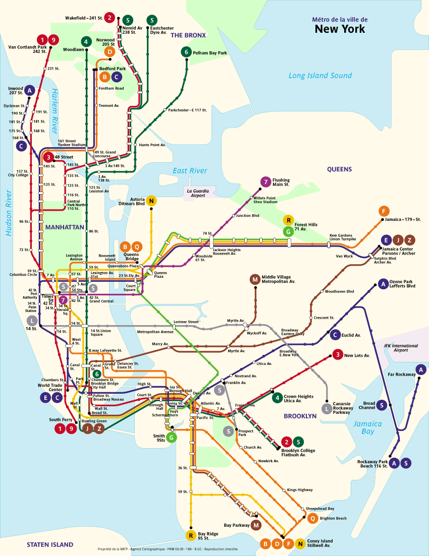 Metro map of New York