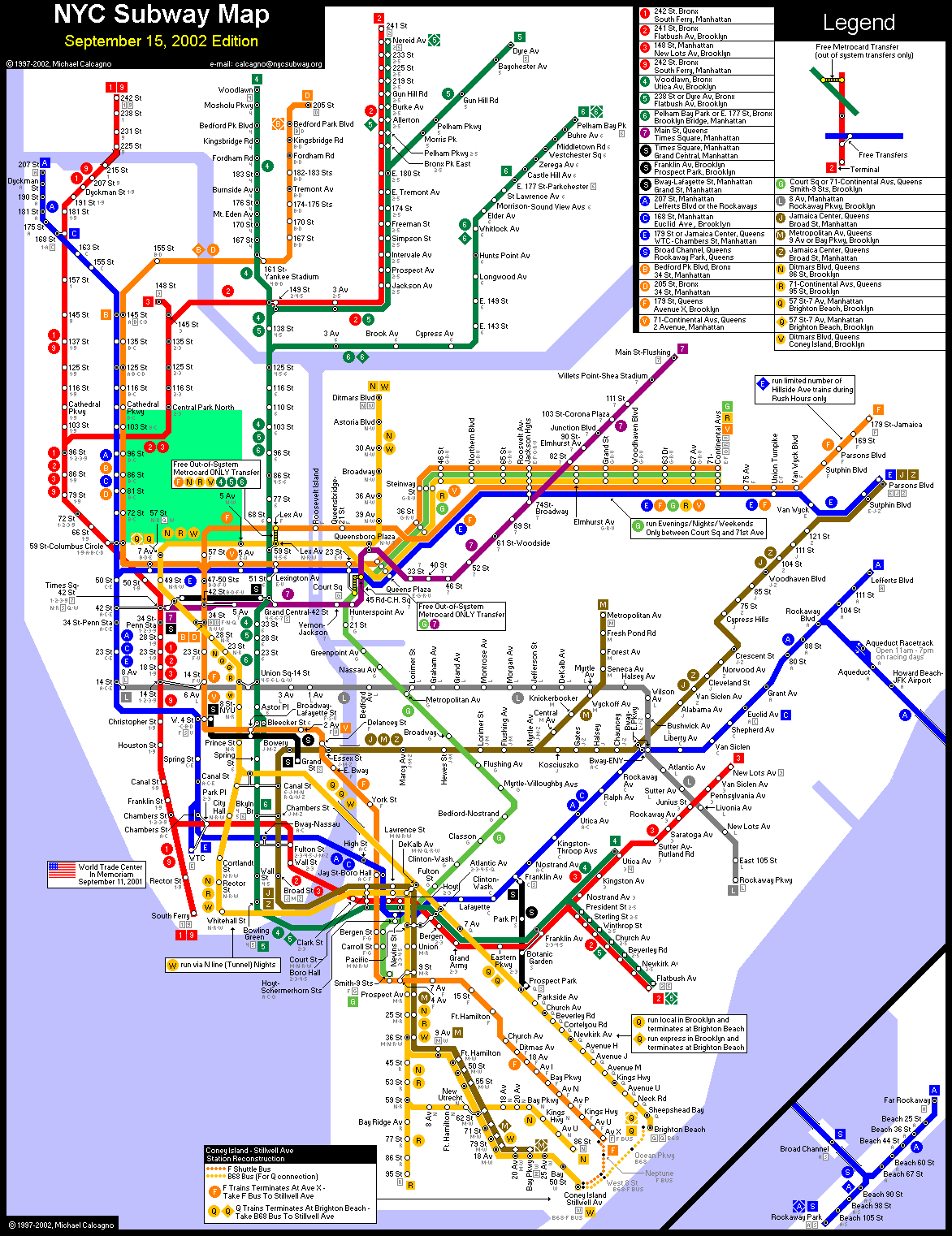 Metro map of New York