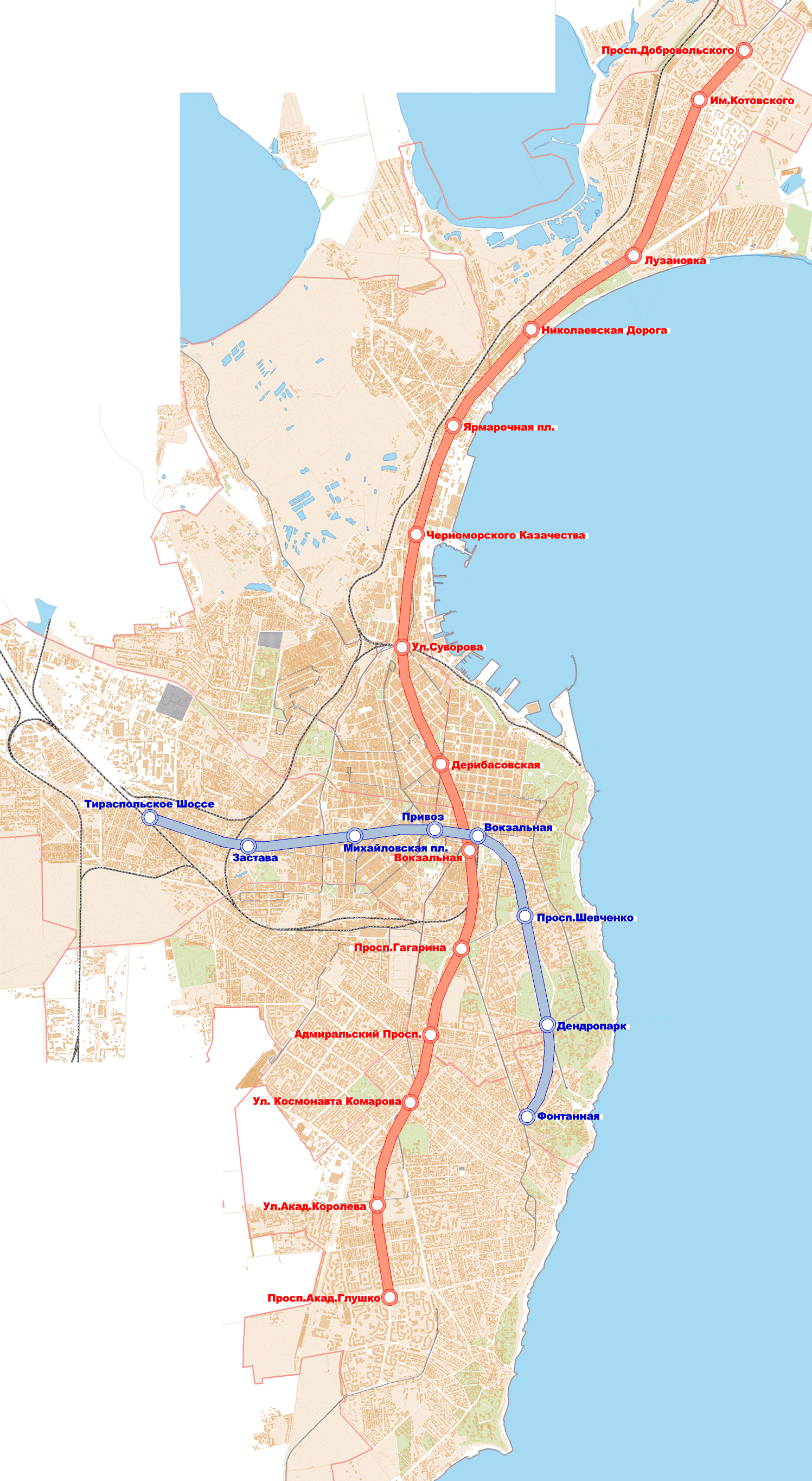 Metro map of Odessa