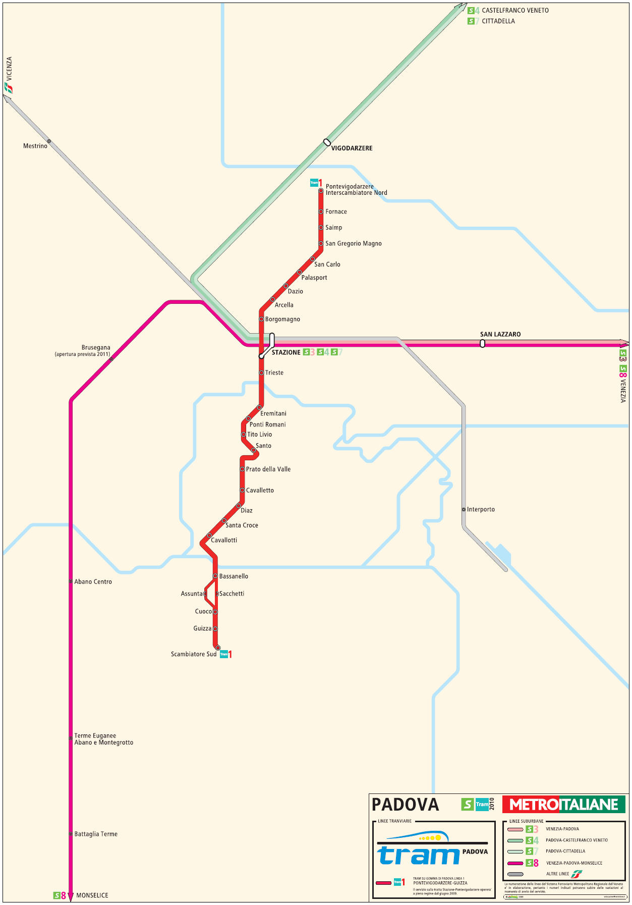 Metro map of Padova