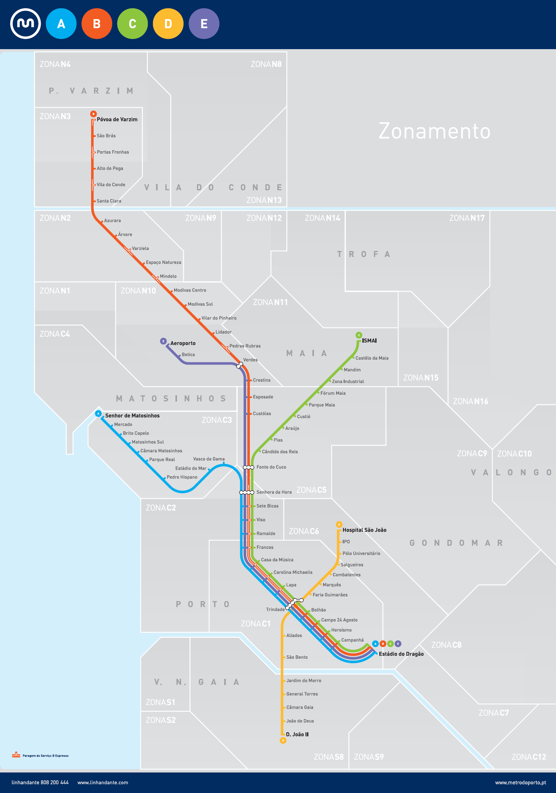 Metro map of Porto