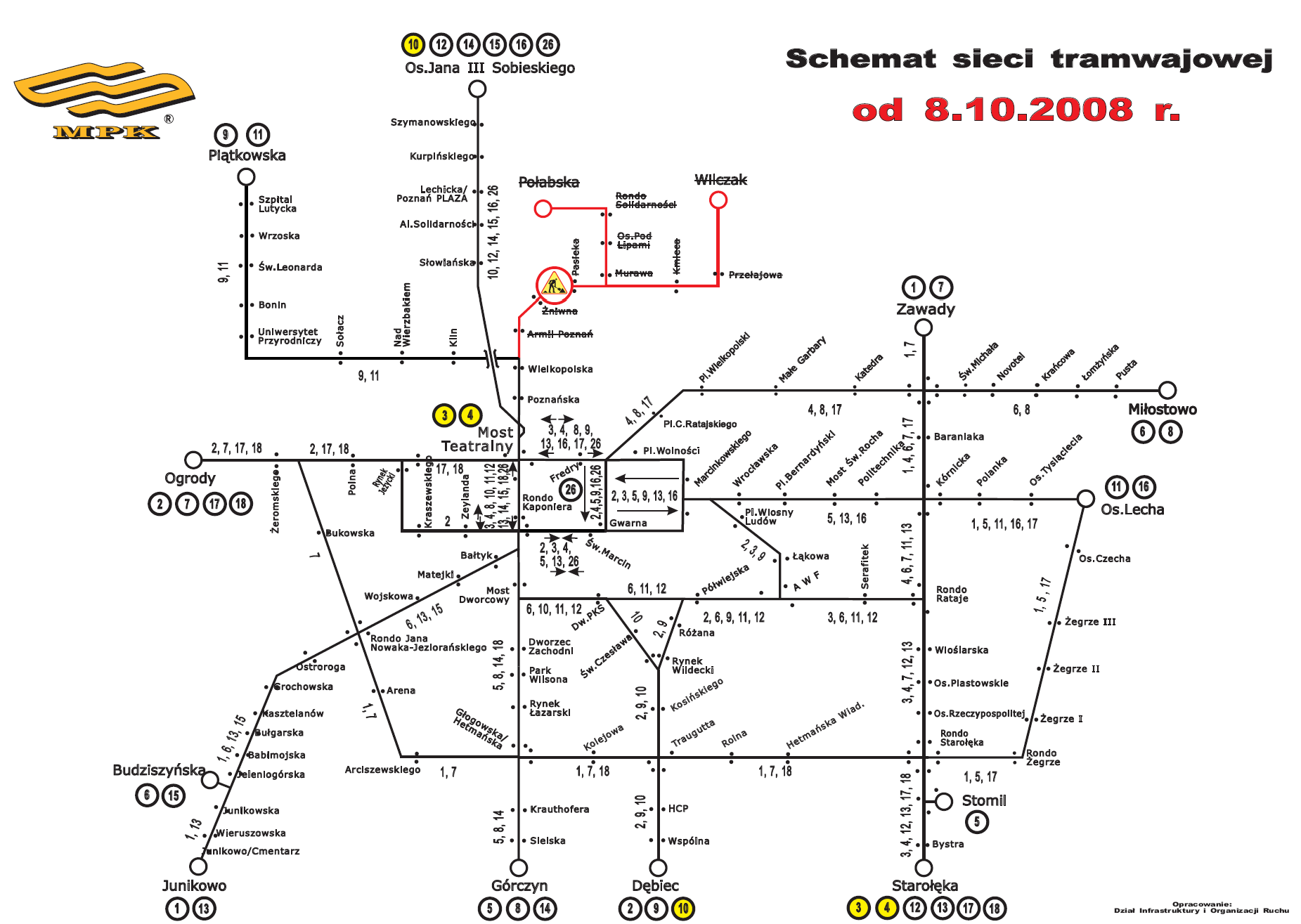 Metro map of Poznan