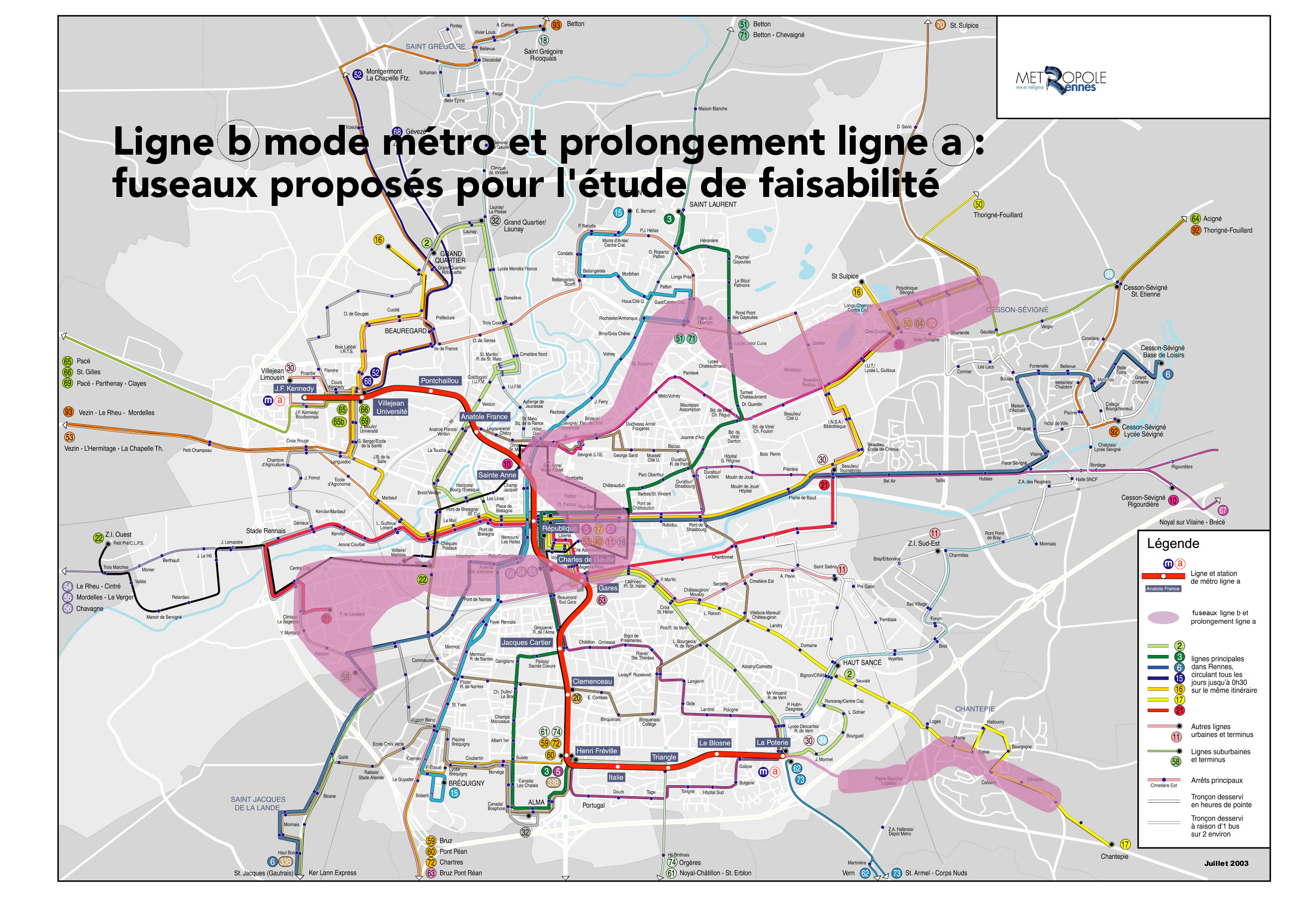 Metro map of Rennes