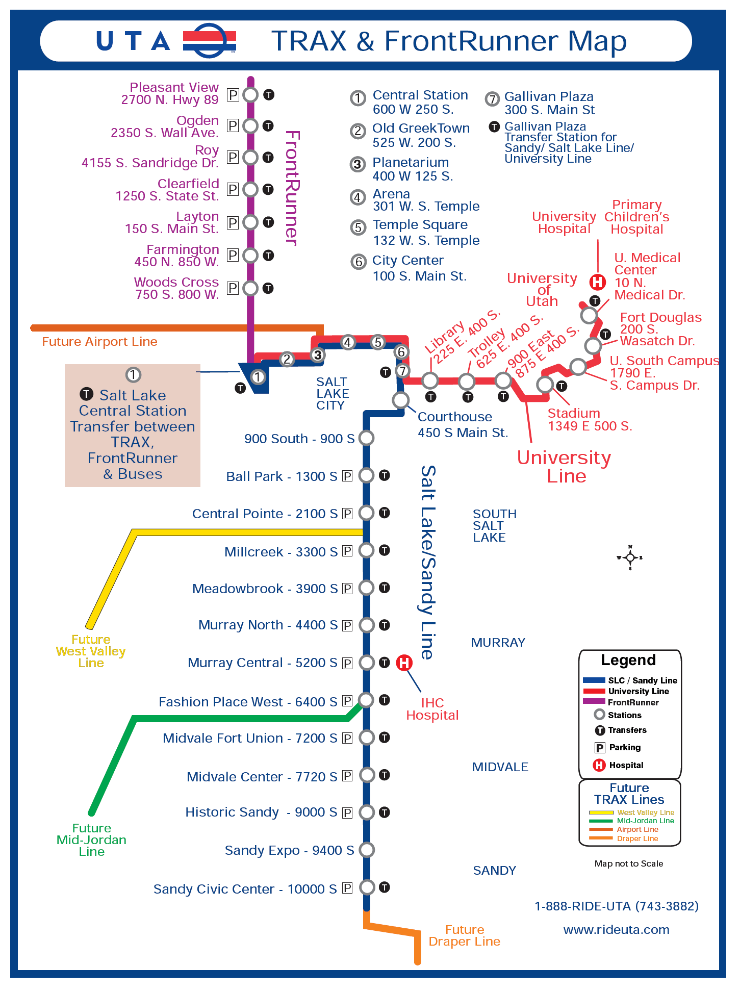 Metro map of Salt Lake City