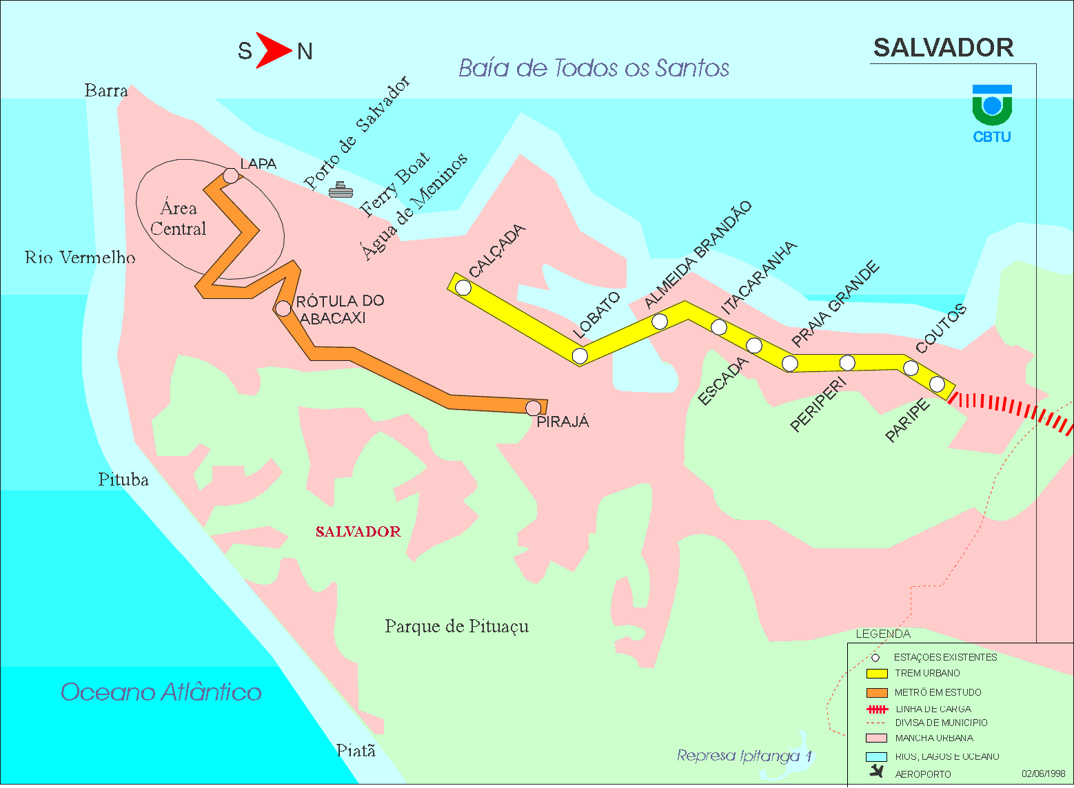 Metro map of Salvador
