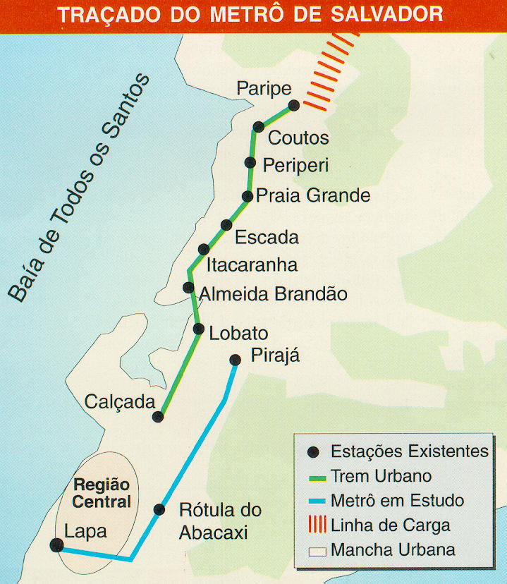 Metro map of Salvador