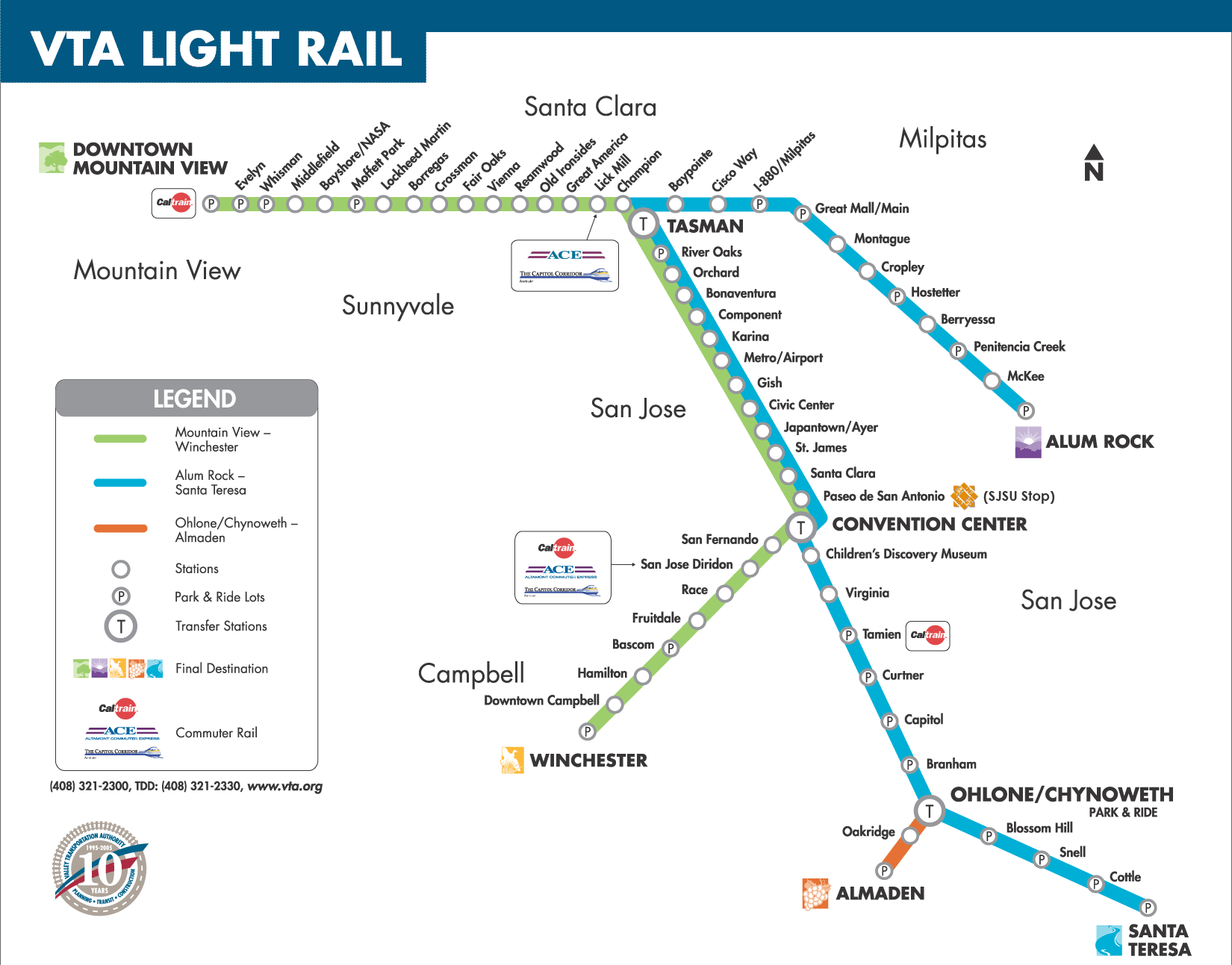 Metro map of San Jose
