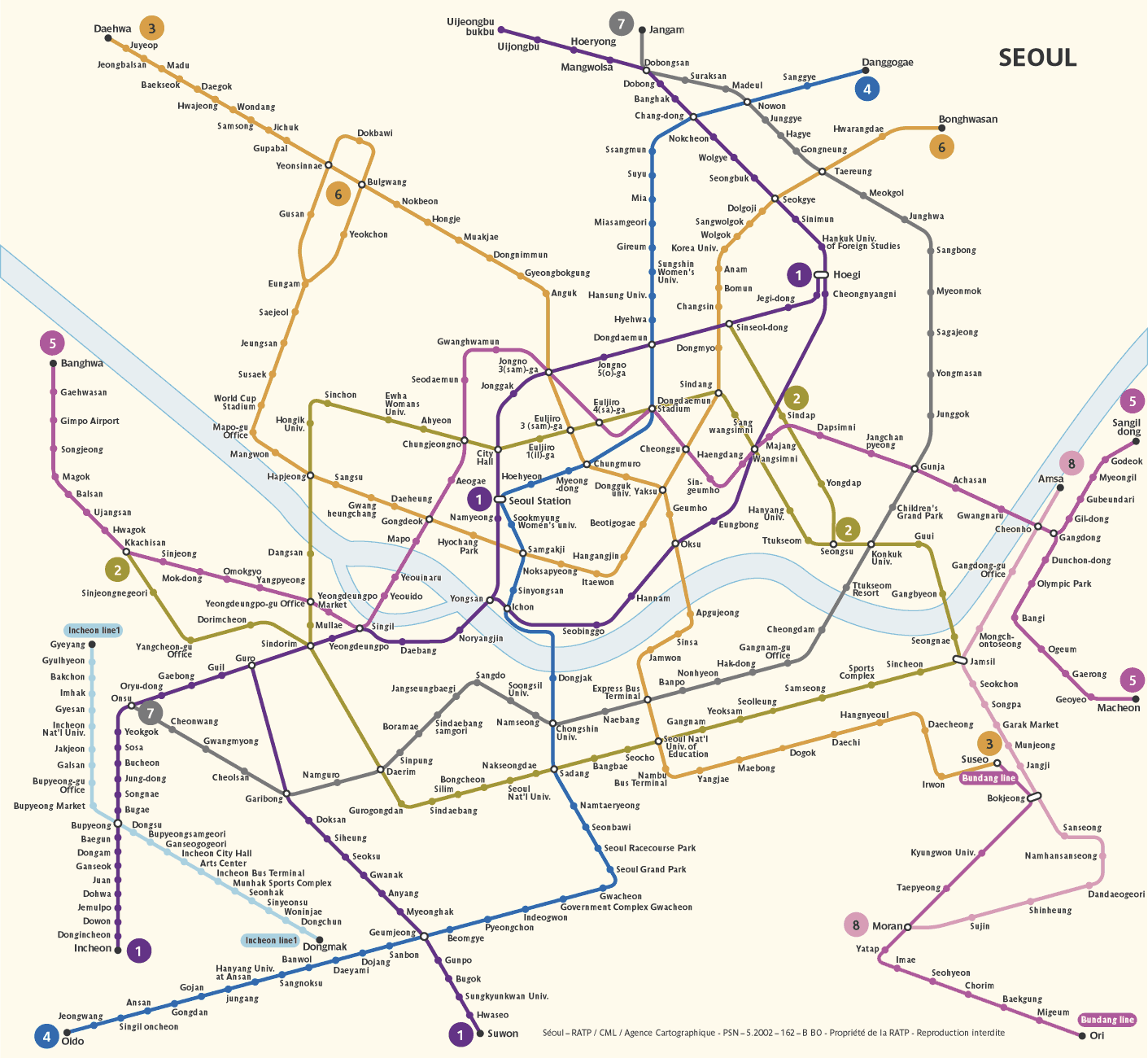 Metro map of Seoul