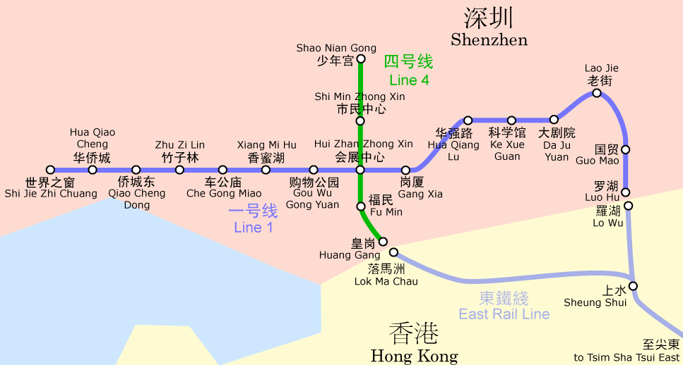 Metro map of Shenzhen