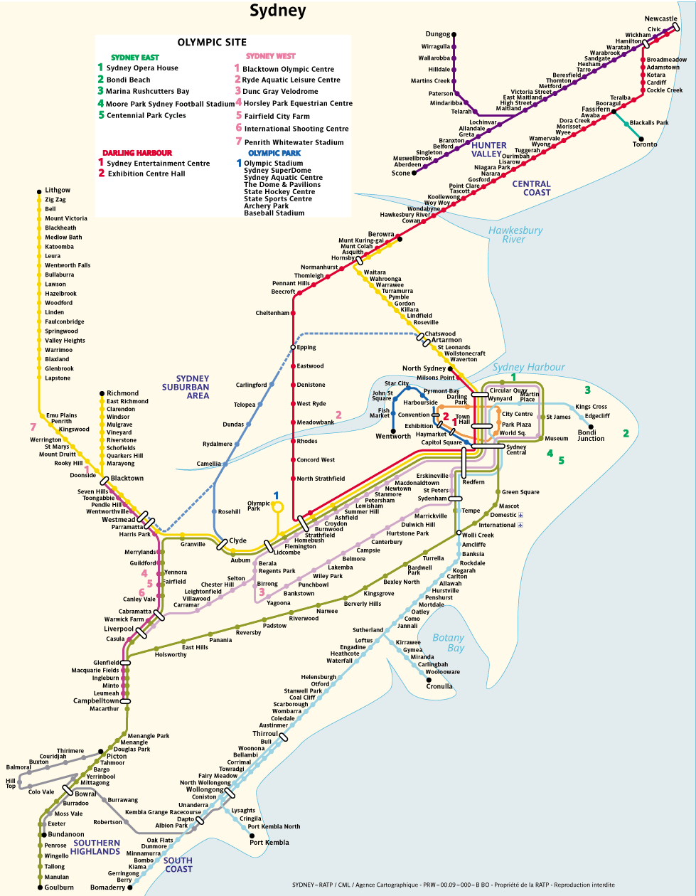 Metro map of Sydney