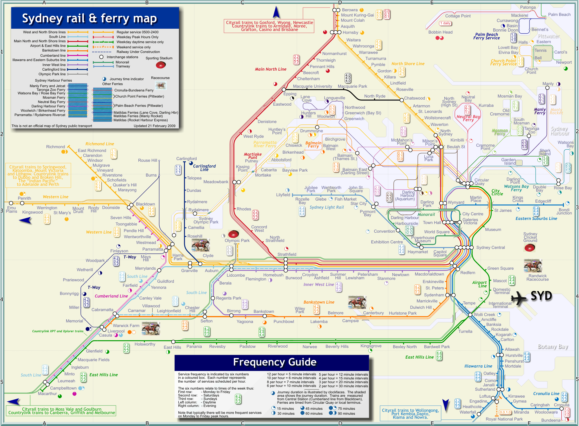 Metro map of Sydney