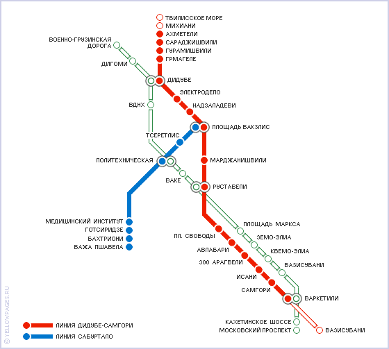 Metro map of Tbilisi