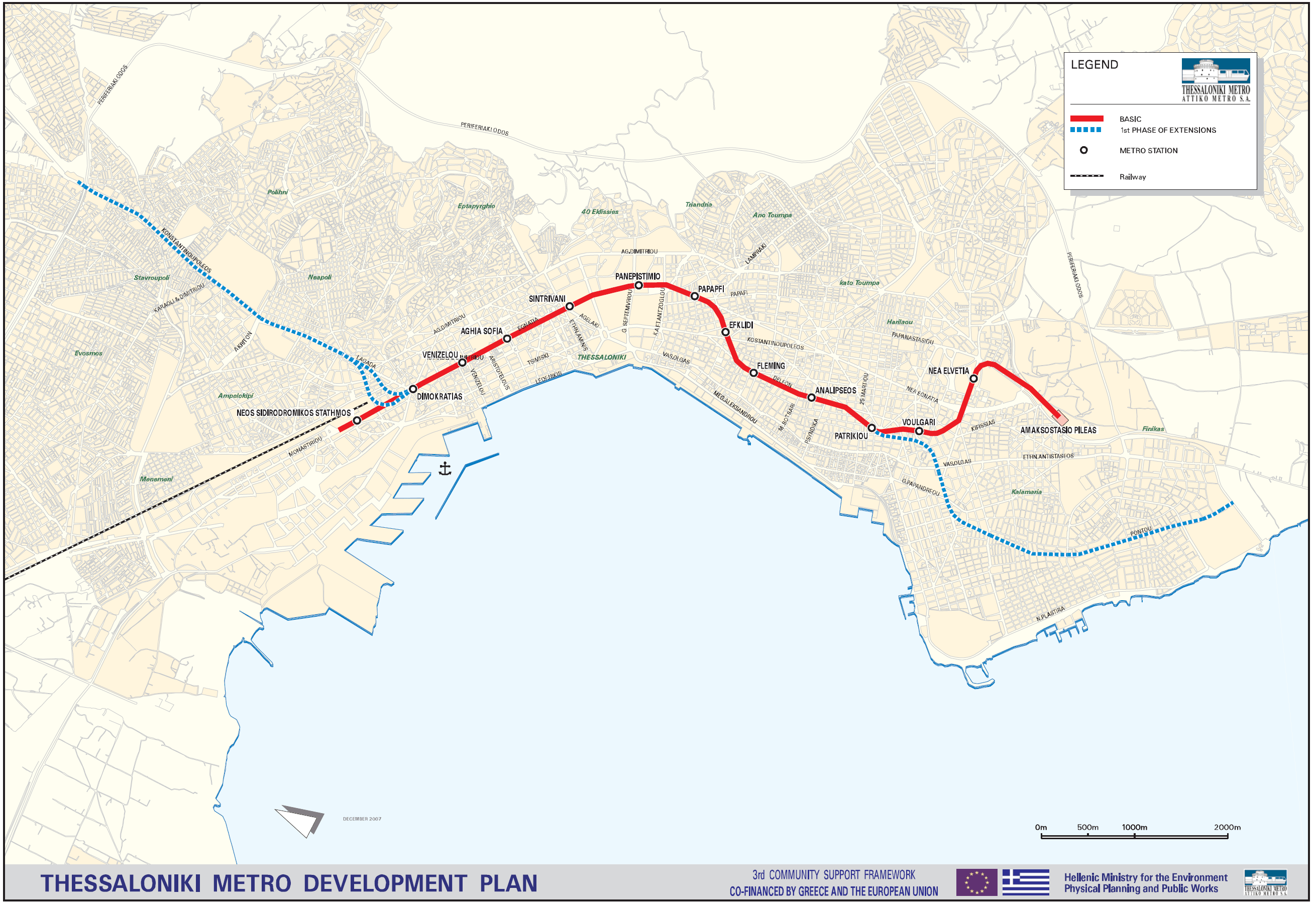 Metro map of Thessaloniki