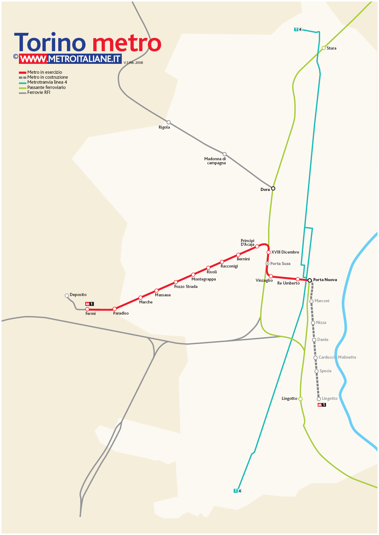 Metro map of Turin