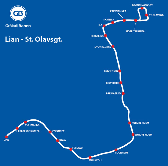 Metro map of Trondheim