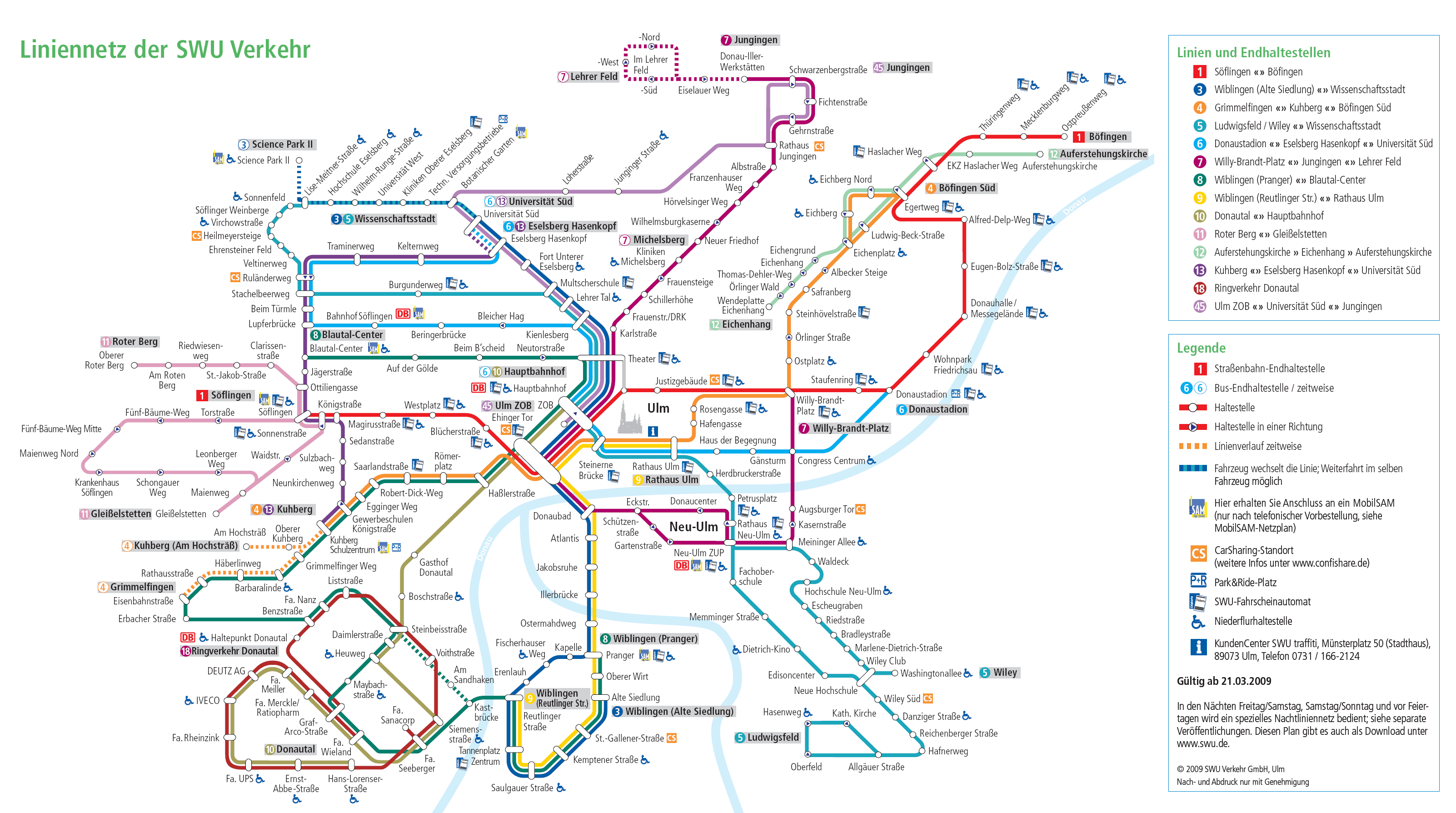 Metro map of Ulm