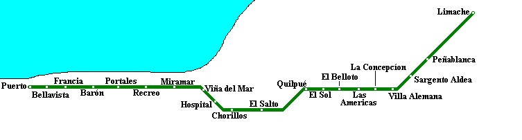 Metro map of Valparaiso