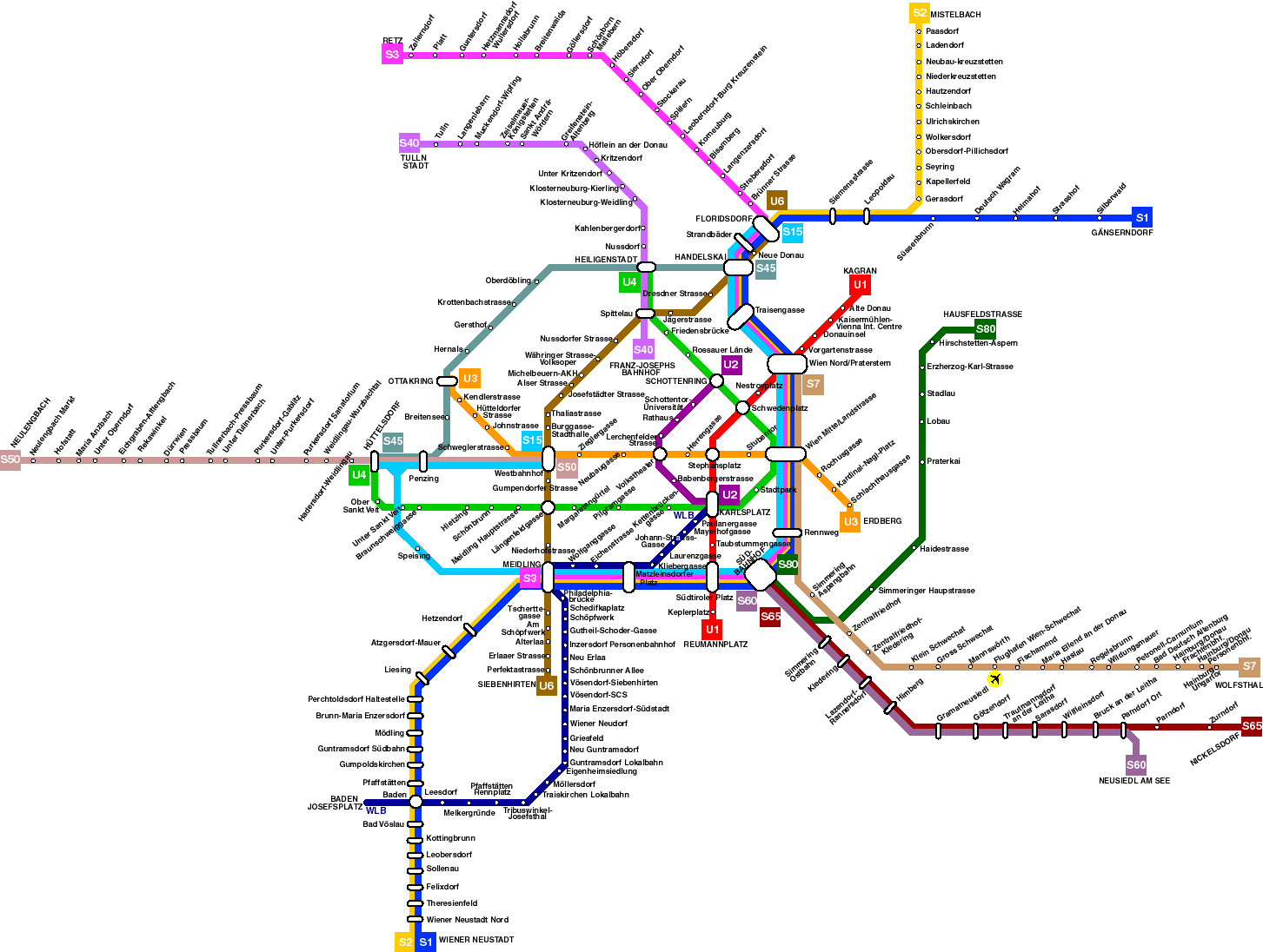 Metro map of Vienna