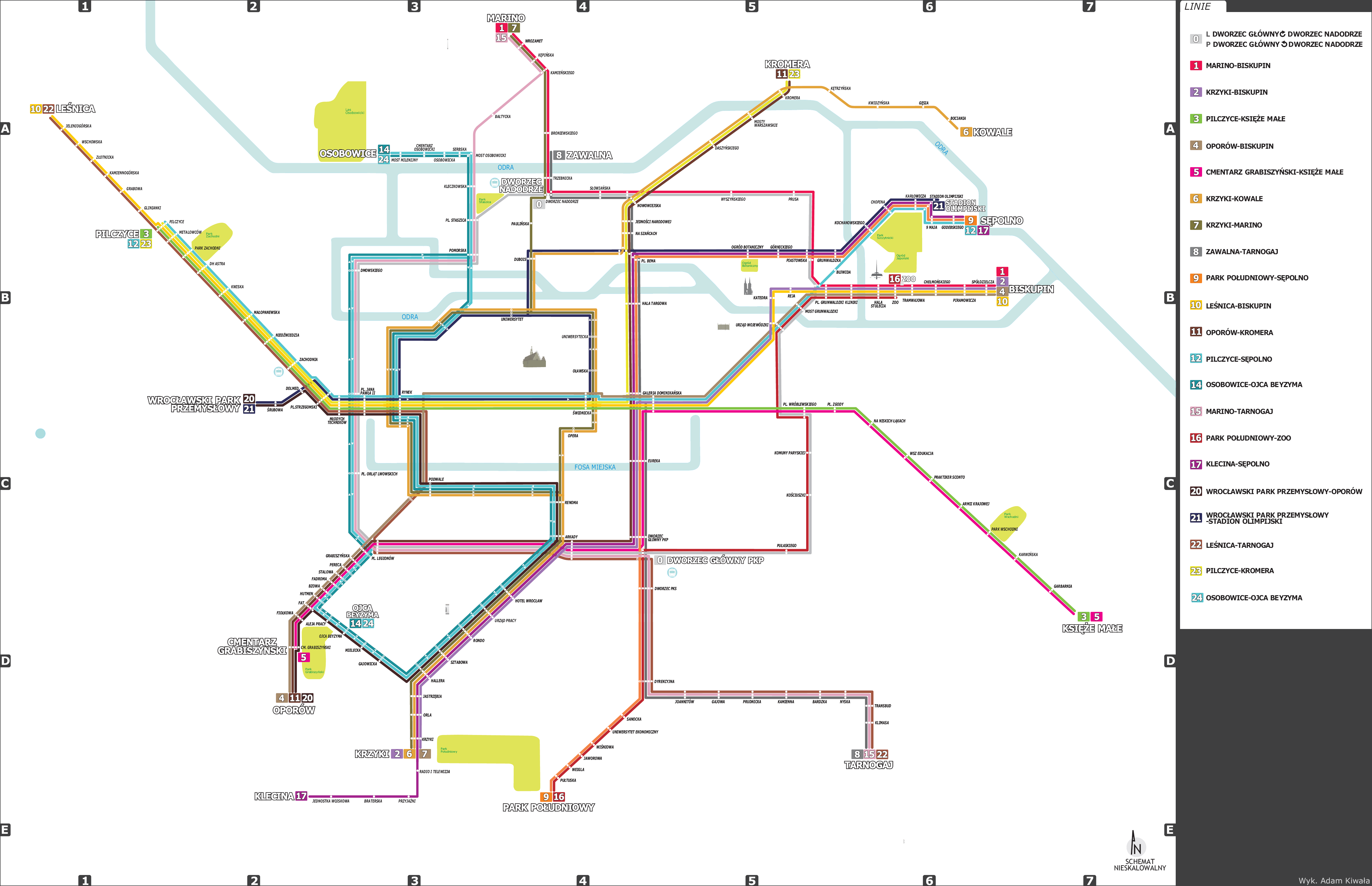 Metro map of Wroclaw