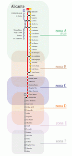 Metro map of Alicante