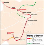 Metro map of Yerevan
