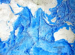 Map of relief of Indian Ocean