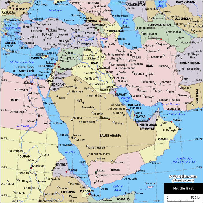 Map of Middle East