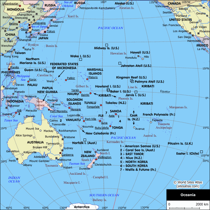 Map of Oceania
