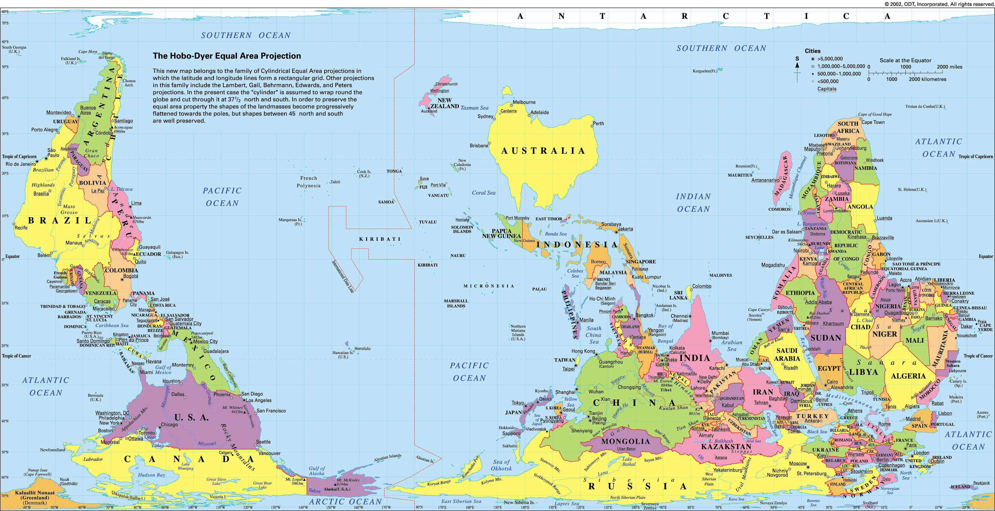 Turned world map