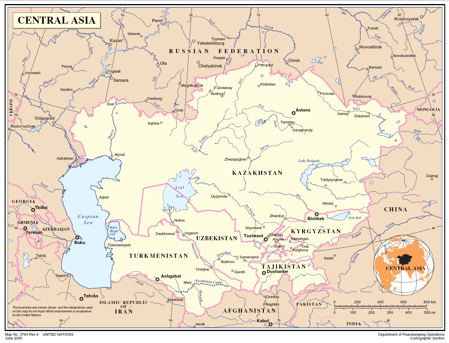 Map of Central Asia