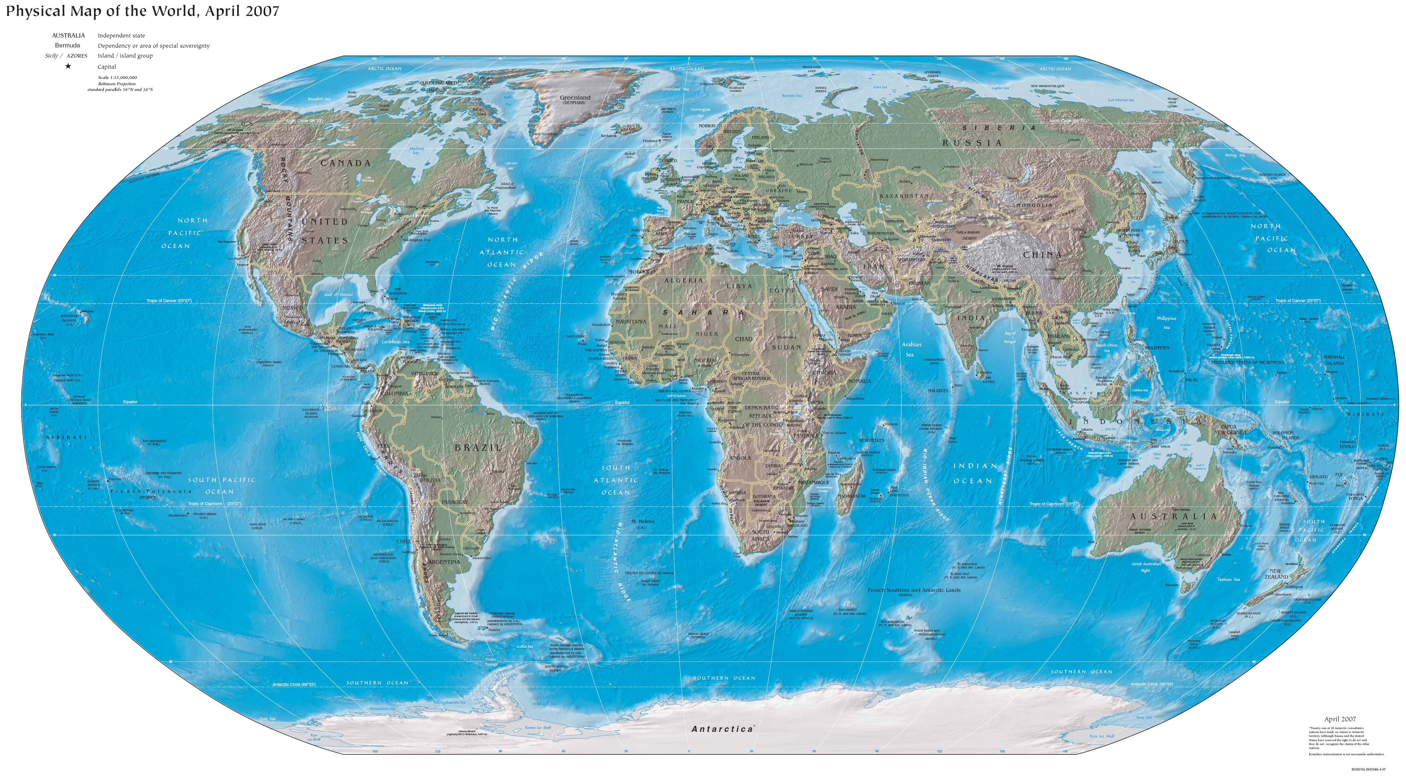 Phisical map of the world