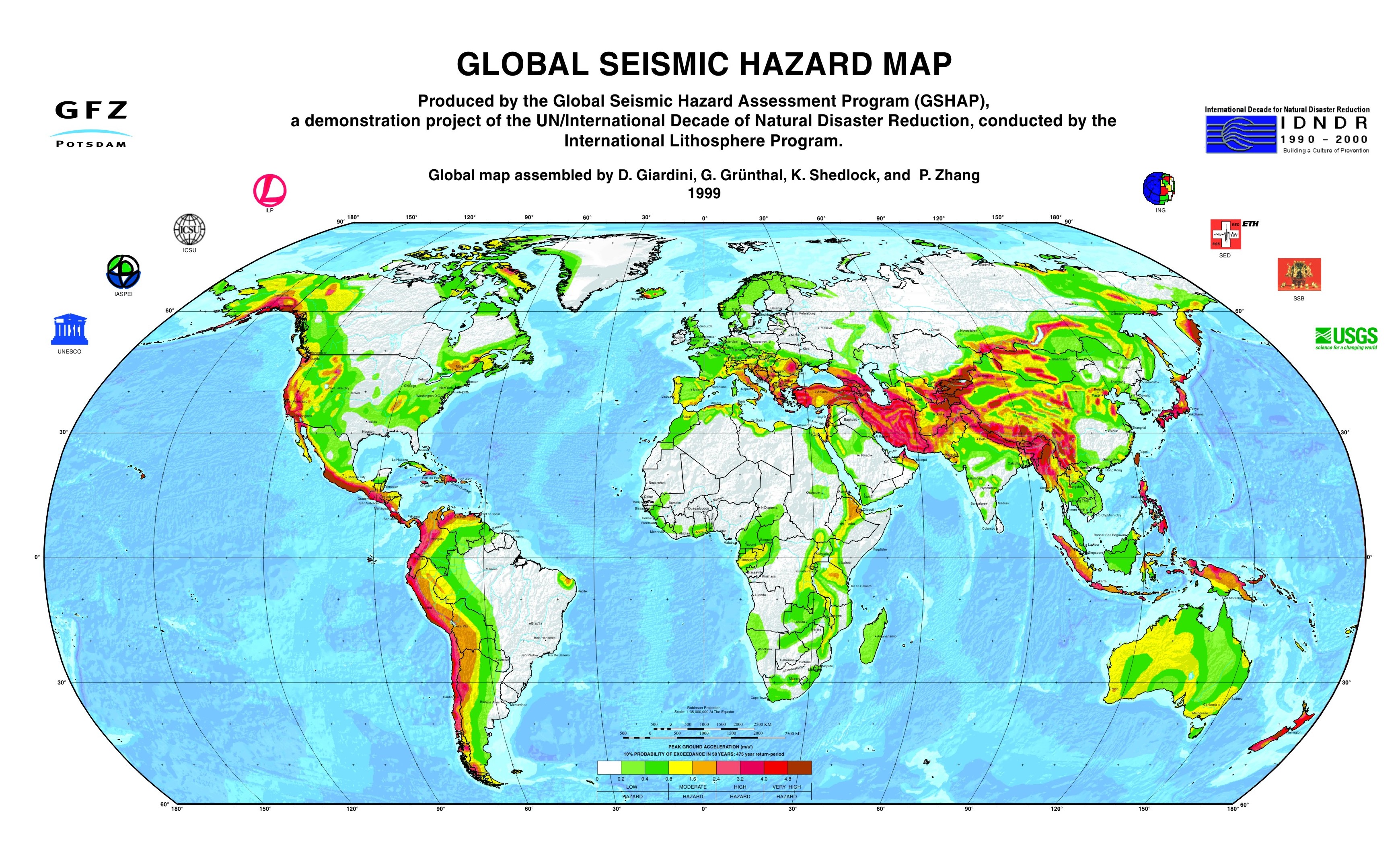 Global seismic hazard map