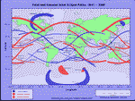 Total and annular solar eclipse paths: 20412060